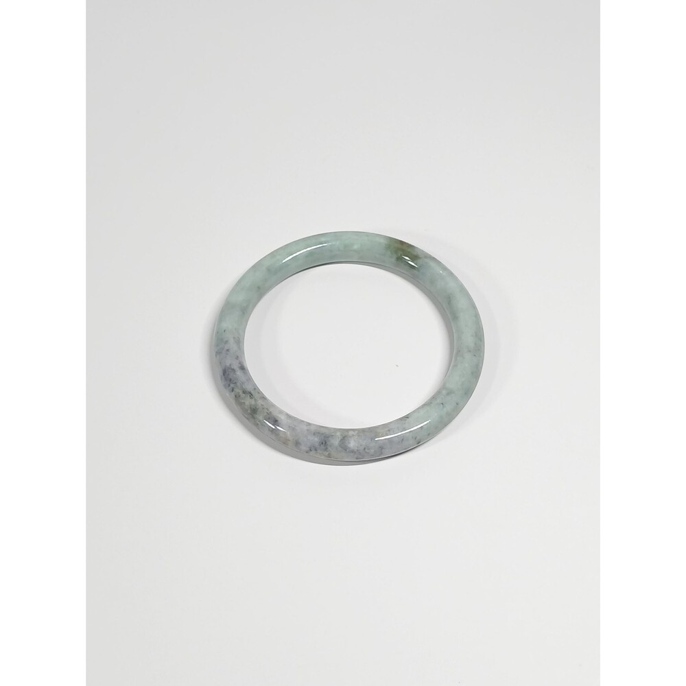 Jadeite Jade Bangle Bracelet Light Green Grey ~2.5" Inner Diameter